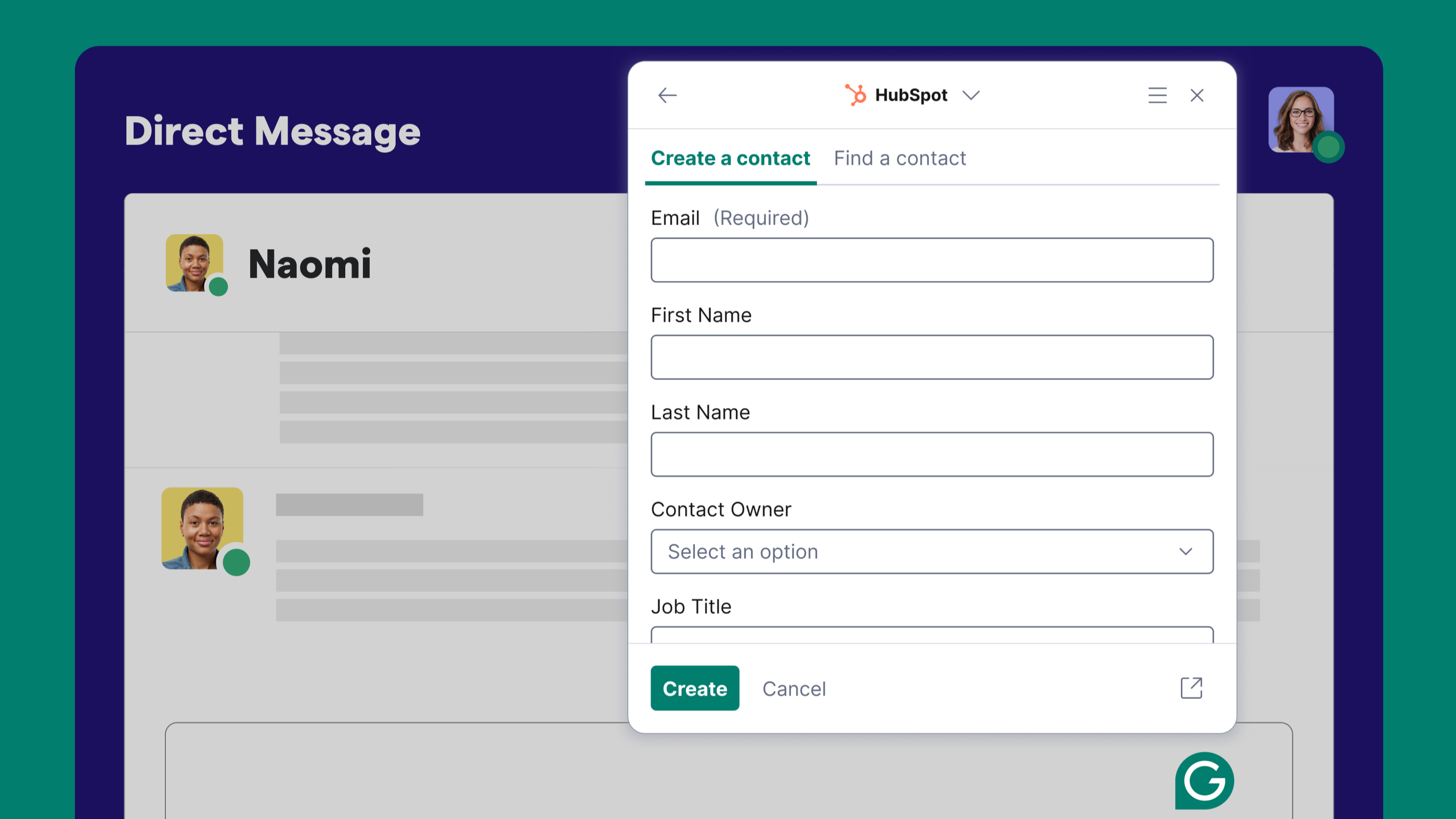 Create HubSpot contacts from wherever you use Grammarly.